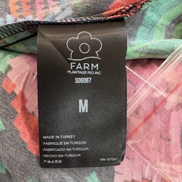 FARM Rio Black Blooming Garden Lenzin Ecovero Viscose Midi Dress Size M - Picture 14 of 16